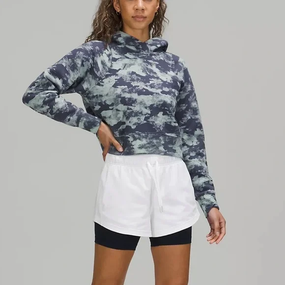 💙LULULEMON LOUNGEFUL CROPPED HOODIE/JACKET-HERITAGE CAMO WASH BLUE MULTI-14💙 - Picture 5 of 13